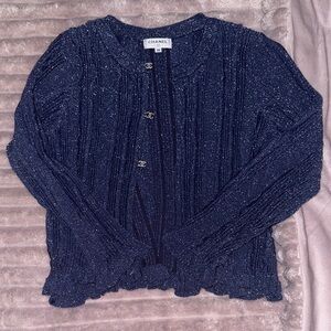 CHANEL Sparkling Navy Cardigan